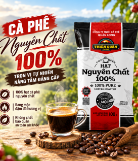 Cà phê hạt nguyên chất Cao Cấp túi 100g